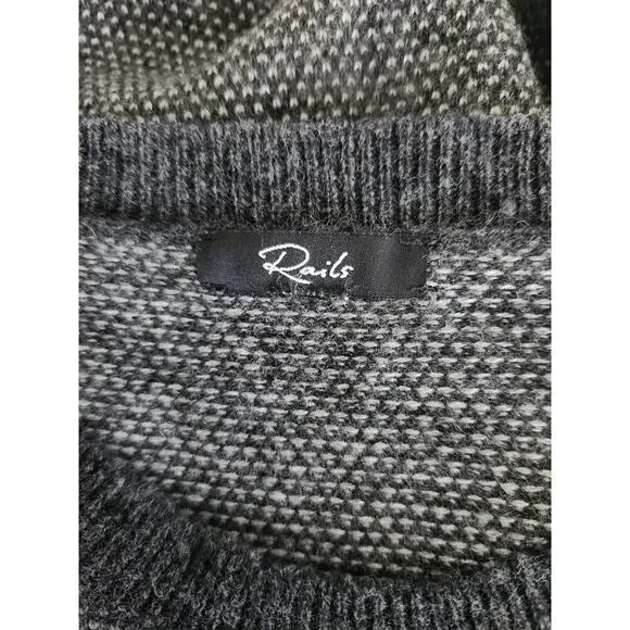 Rails Rune Crew neck sweater Mens L Charcoal Ice wool blend Careerwear classic - Picture 5 of 9